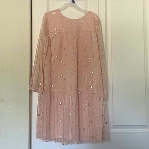 Light pink dress with silver stars. 14/16